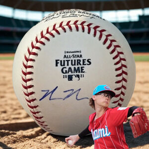 Max Meyer Autographed 2021 All Star Futures Game Baseball Miami Marlins Star